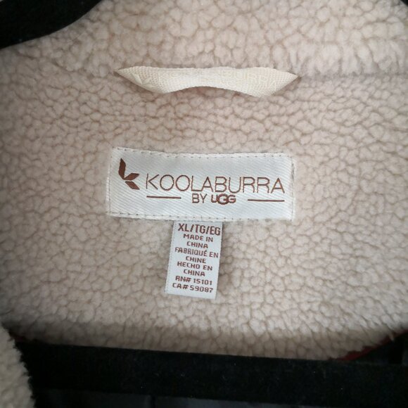 Koolaburra by UGG Sherpa Hood Jacket Tan/Black Women's XL - Picture 4 of 12